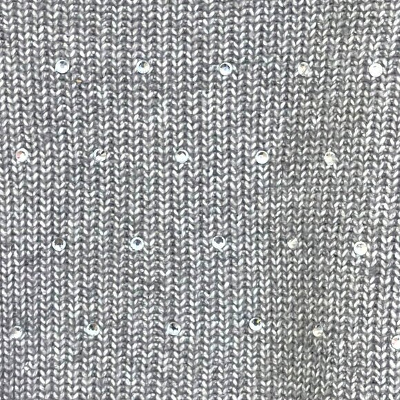Steve Madden Gray Rhinestone Studded Knit Turtleneck Sweater Sz Small NEW - Picture 7 of 9